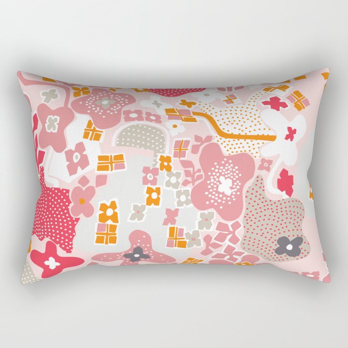 City life botanical park pearl pink Rectangular Pillow Gallery Image 1