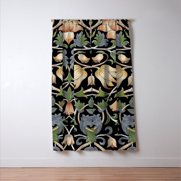 William Morris Lodden Border Midnight Indigo Window Curtain Gallery Image 3
