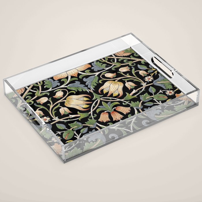 William Morris Lodden Border Midnight Indigo Acrylic Tray Gallery Image 1