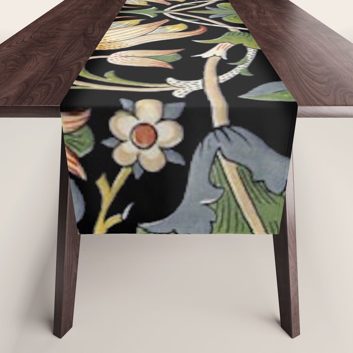 William Morris Lodden Border Midnight Indigo Table Runner Gallery Image 1