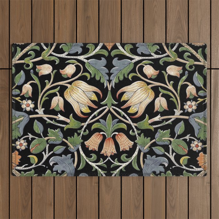 William Morris Lodden Border Midnight Indigo Outdoor Rug Gallery Image 1