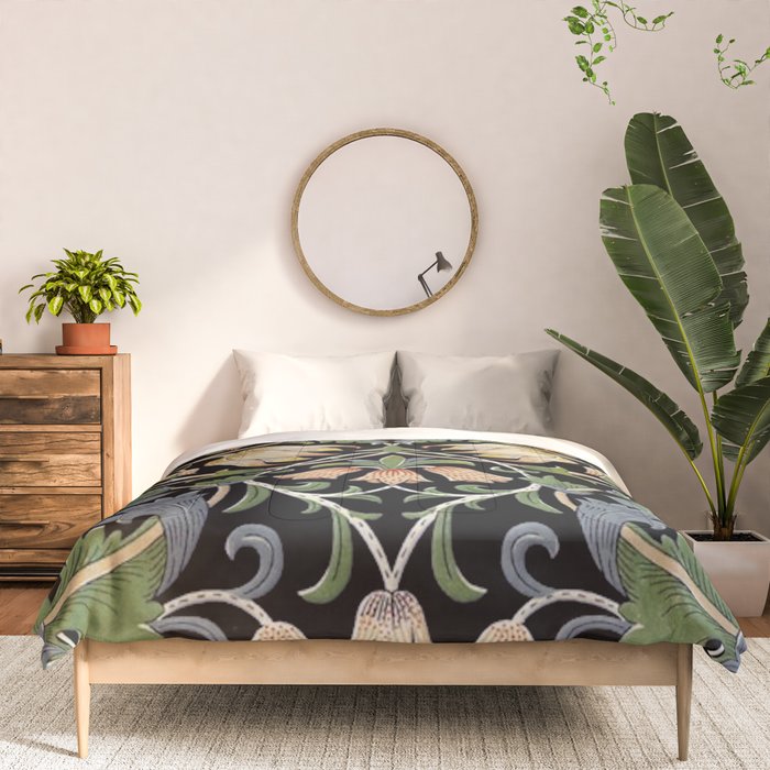William Morris Lodden Border Midnight Indigo Comforter Gallery Image 3