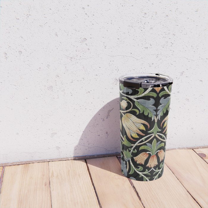 William Morris Lodden Border Midnight Indigo Travel Mug Gallery Image 4