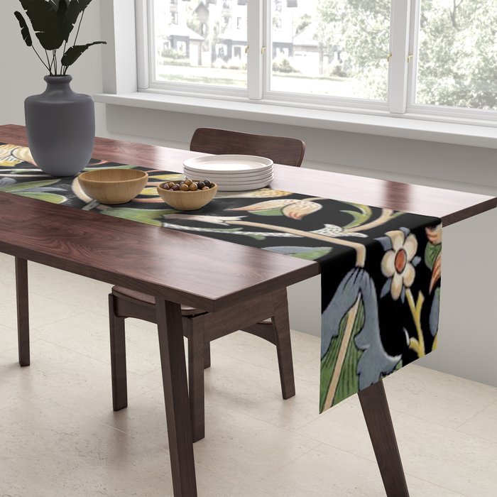 William Morris Lodden Border Midnight Indigo Table Runner Gallery Image 2