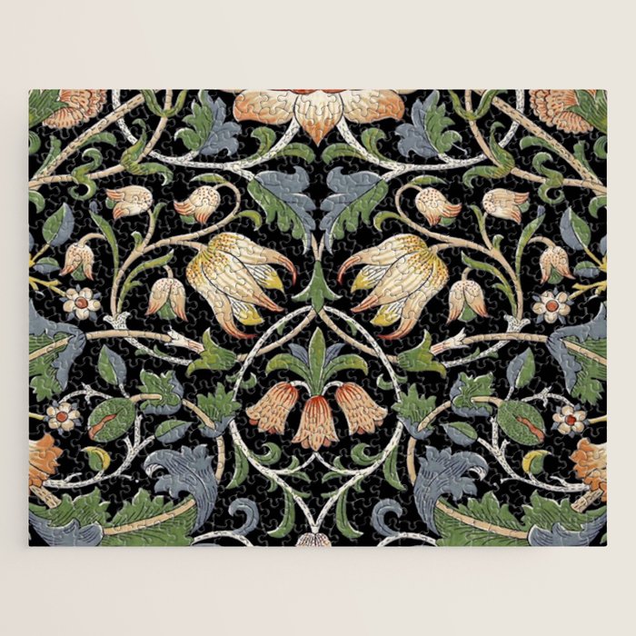 William Morris Lodden Border Midnight Indigo Jigsaw Puzzle Gallery Image 1