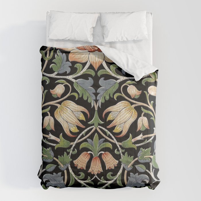 William Morris Lodden Border Midnight Indigo Comforter Gallery Image 1