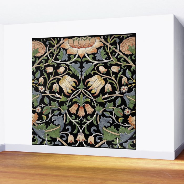 William Morris Lodden Border Midnight Indigo Wall Mural Gallery Image 2