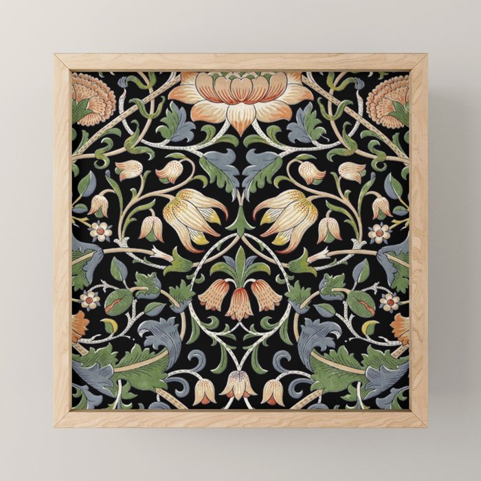 William Morris Lodden Border Midnight Indigo Mini Art Print Gallery Image 1