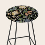 William Morris Lodden Border Midnight Indigo Stool Gallery Image 2