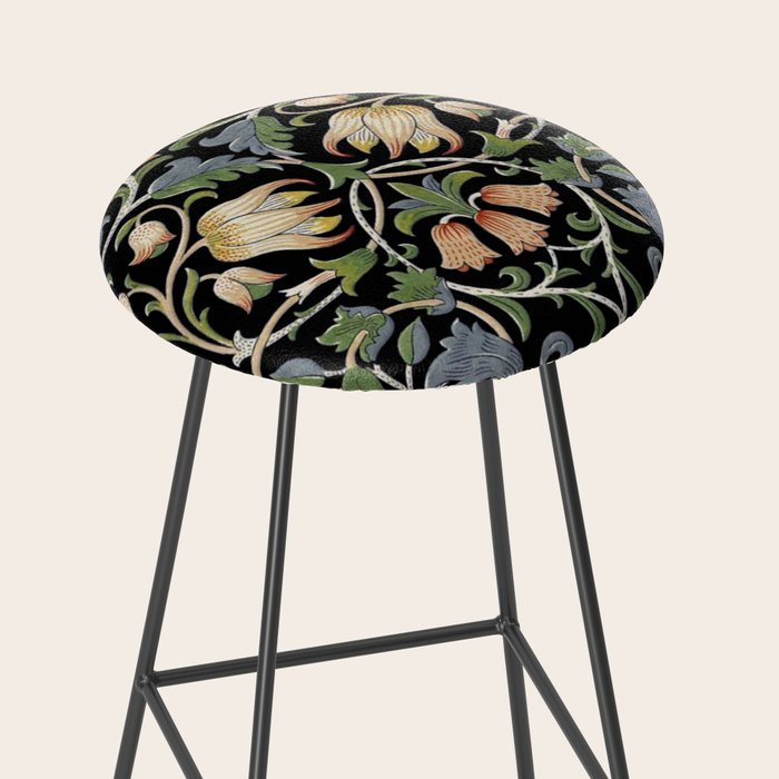 William Morris Lodden Border Midnight Indigo Stool Gallery Image 2