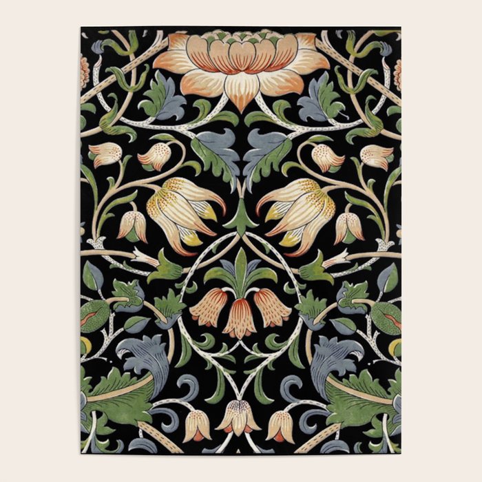 William Morris Lodden Border Midnight Indigo Poster Gallery Image 4
