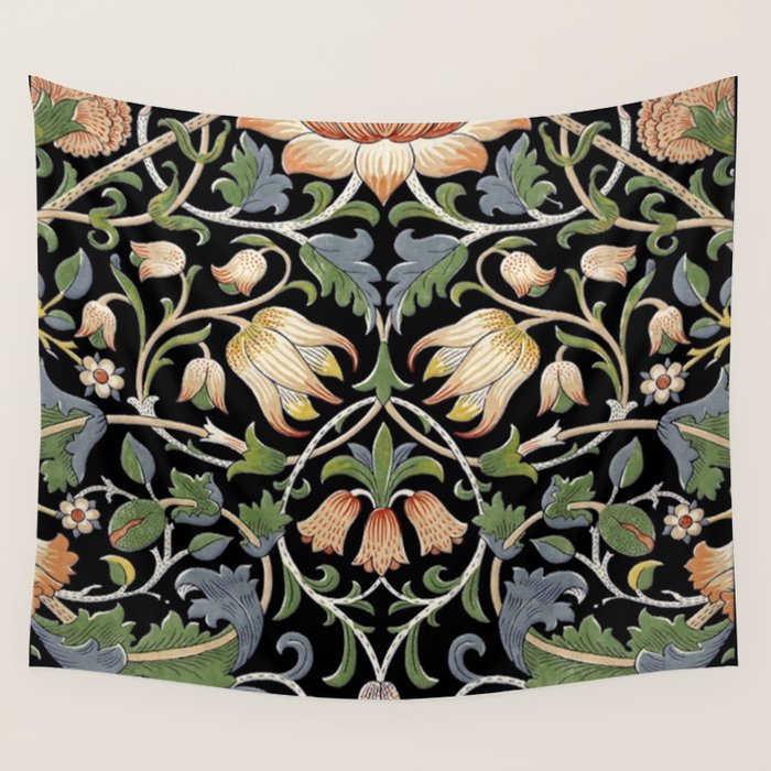 William Morris Lodden Border Midnight Indigo Wall Tapestry Gallery Image 1