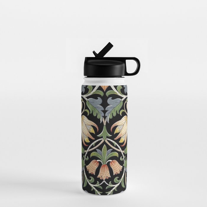 William Morris Lodden Border Midnight Indigo Water Bottle Gallery Image 1