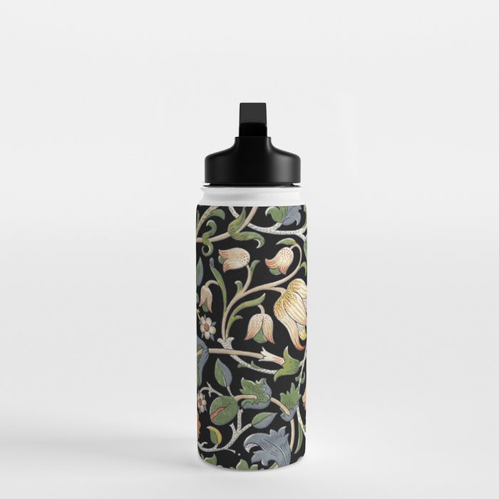 William Morris Lodden Border Midnight Indigo Water Bottle Gallery Image 3