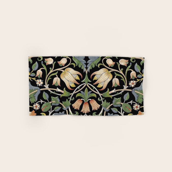William Morris Lodden Border Midnight Indigo Bath Towel Gallery Image 1