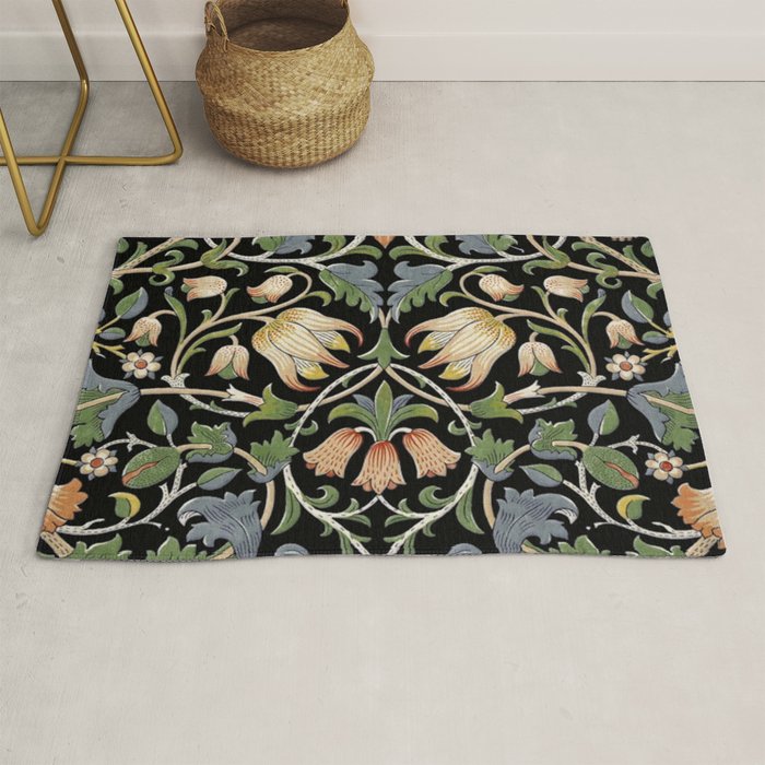 William Morris Lodden Border Midnight Indigo Rug Gallery Image 1