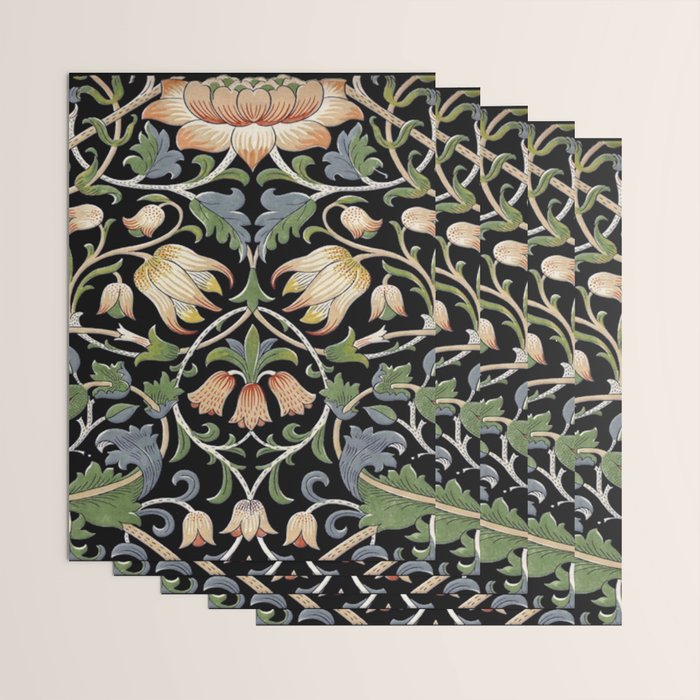 William Morris Lodden Border Midnight Indigo Wrapping Paper Gallery Image 3