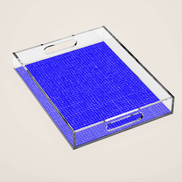 Electric Blue Grasscloth Acrylic Tray Gallery Image 1