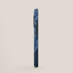 Garden Lilac Flower Painting in Navy Blue iPhone Case Gallery Image 2
