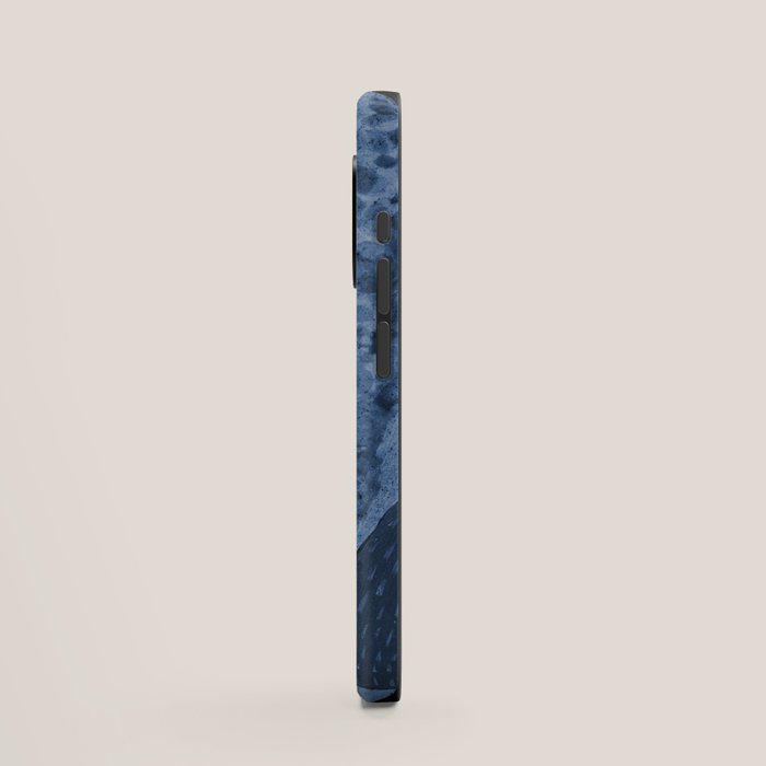 Garden Lilac Flower Painting in Navy Blue iPhone Case Gallery Image 2