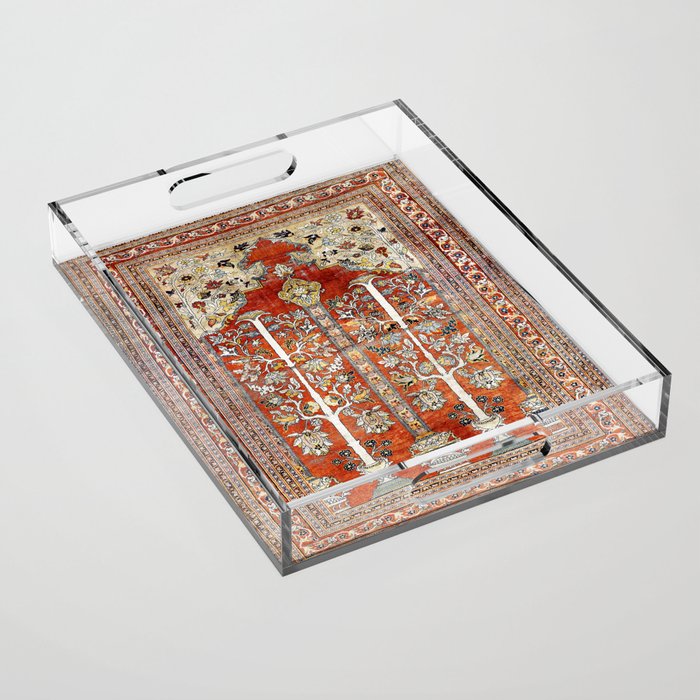 Silk Tabriz Northwest Persian Rug Print Acrylic Tray Gallery Image 1