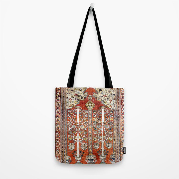 Silk Tabriz Northwest Persian Rug Print Tote Bag Gallery Image 2