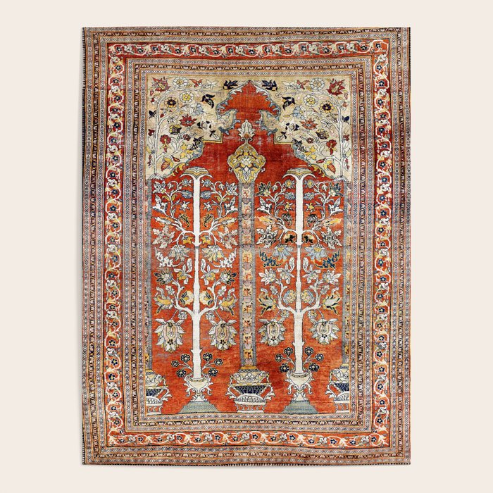 Silk Tabriz Northwest Persian Rug Print Poster Gallery Image 1