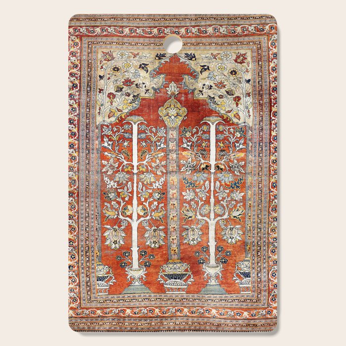 Silk Tabriz Northwest Persian Rug Print Cutting Board Gallery Image 1