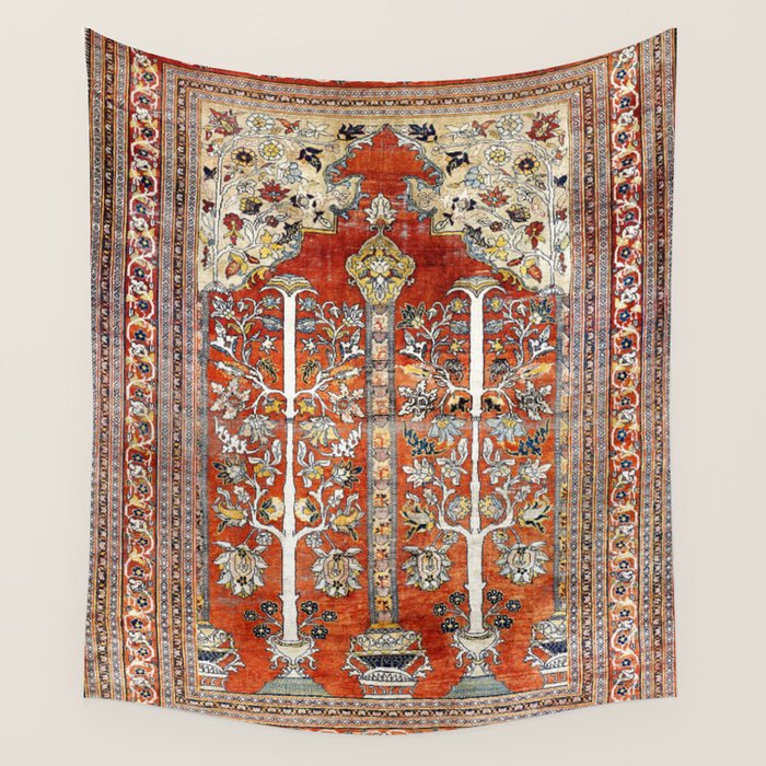 Silk Tabriz Northwest Persian Rug Print Wall Tapestry Gallery Image 1