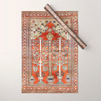 Silk Tabriz Northwest Persian Rug Print Wrapping Paper Gallery Image 1
