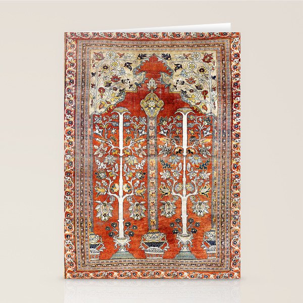 Silk Tabriz Northwest Persian Rug Print Stationery Card Gallery Image 2