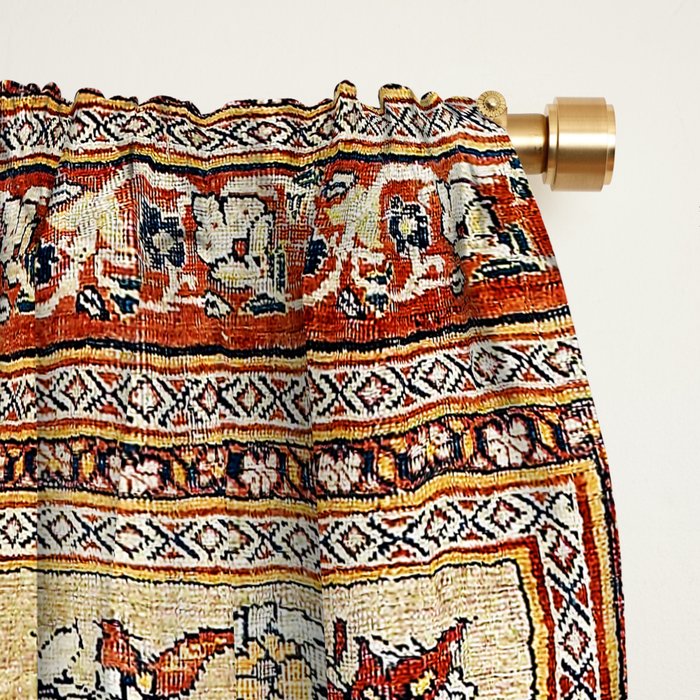 Silk Tabriz Northwest Persian Rug Print Window Curtain Gallery Image 2