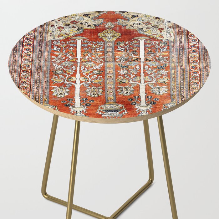 Silk Tabriz Northwest Persian Rug Print Side Table Gallery Image 2