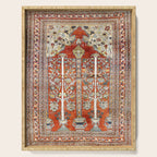 Silk Tabriz Northwest Persian Rug Print Serving Tray Gallery Image 1