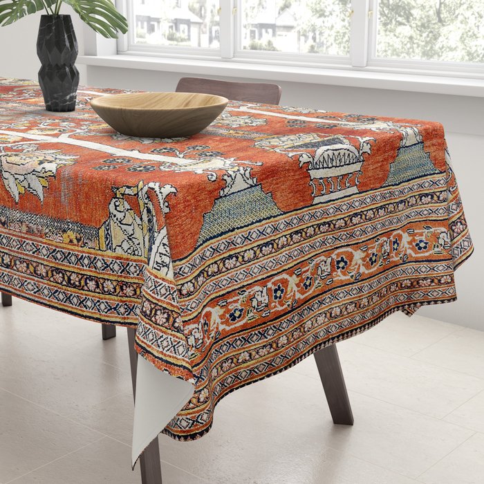 Silk Tabriz Northwest Persian Rug Print Tablecloth Gallery Image 3