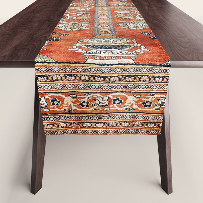 Silk Tabriz Northwest Persian Rug Print Table Runner Gallery Image 1