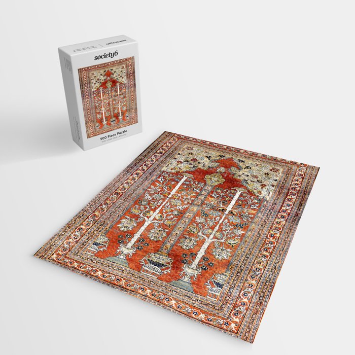 Silk Tabriz Northwest Persian Rug Print Jigsaw Puzzle Gallery Image 2