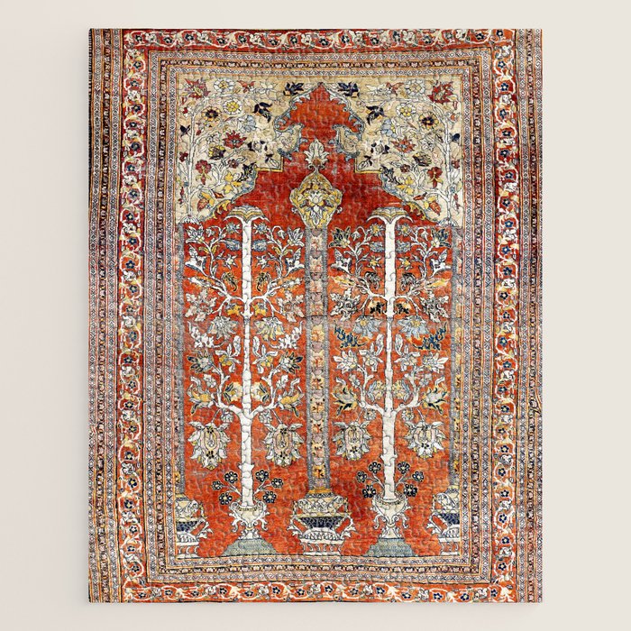 Silk Tabriz Northwest Persian Rug Print Jigsaw Puzzle Gallery Image 1