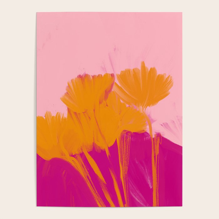 Bloom In Orange & Pink Poster Gallery Image 4