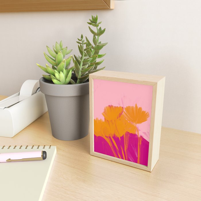 Bloom In Orange & Pink Mini Art Print Gallery Image 2