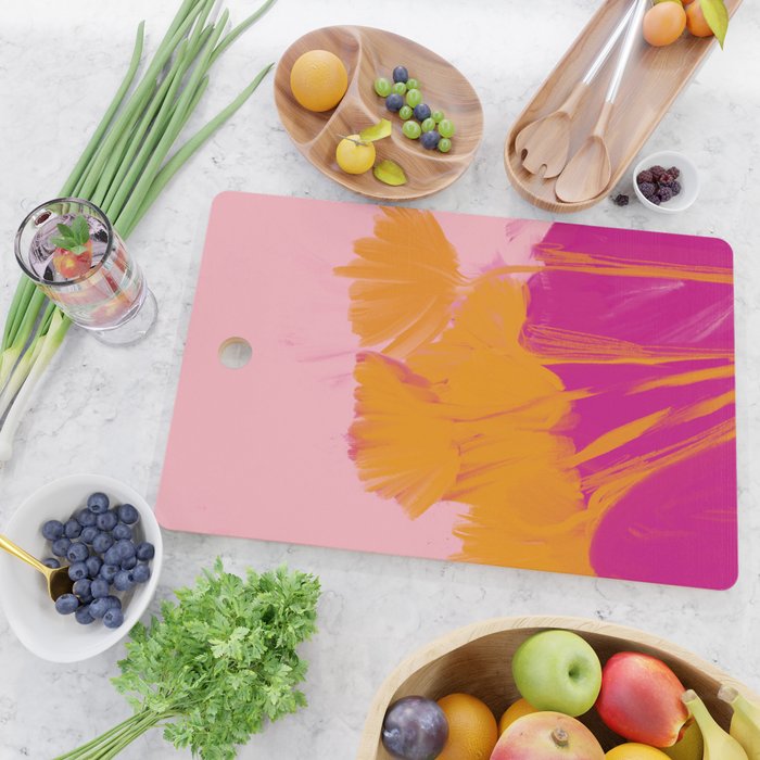 Bloom In Orange & Pink Cutting Board Gallery Image 2
