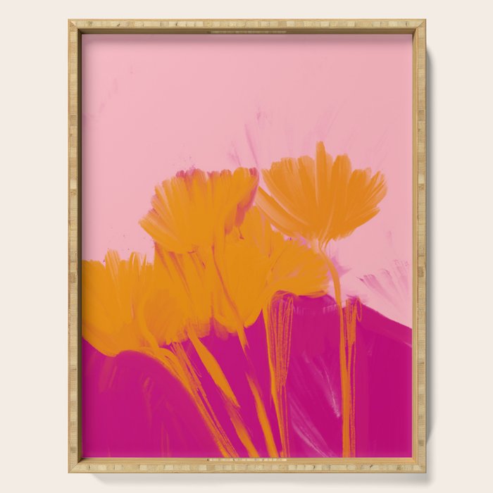 Bloom In Orange & Pink Serving Tray Gallery Image 1