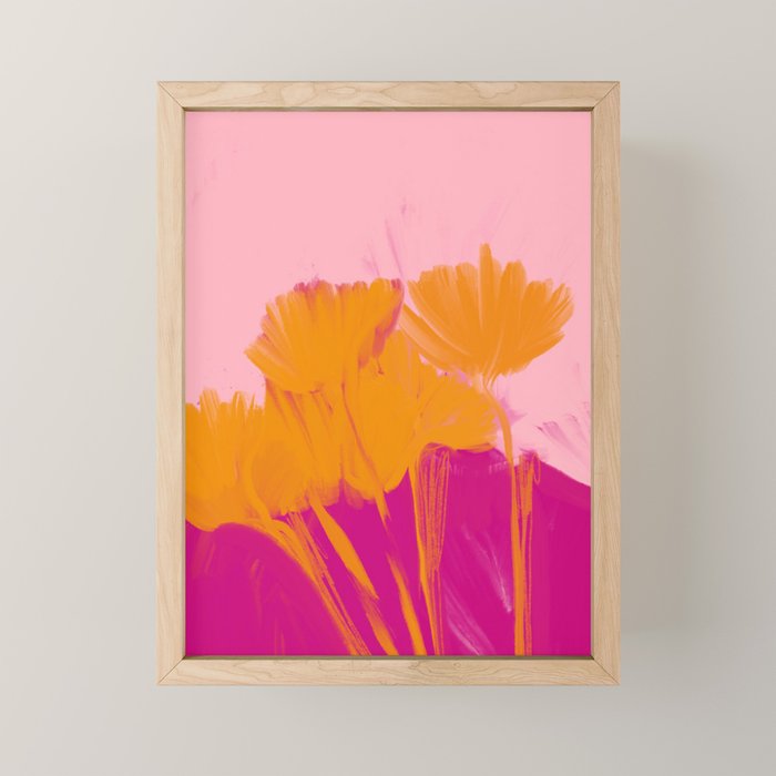 Bloom In Orange & Pink Mini Art Print Gallery Image 1
