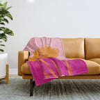 Bloom In Orange & Pink Throw Blanket Gallery Image 1