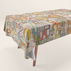 vintage gingerbread town Tablecloth Gallery Image 1