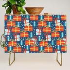 Christmas presents red and blue pattern Credenza Gallery Image 1