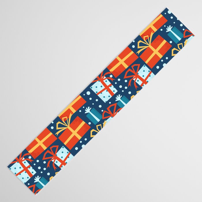 Christmas presents red and blue pattern Table Runner Gallery Image 3