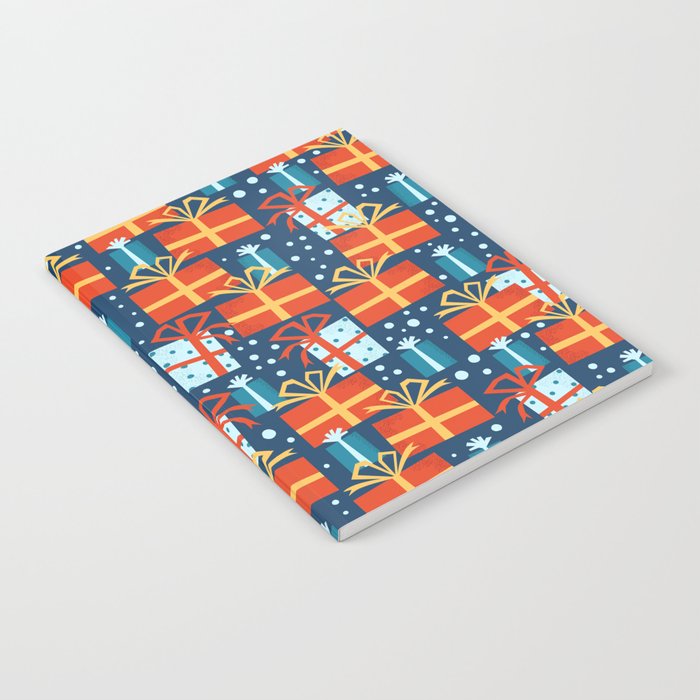 Christmas presents red and blue pattern Notebook Gallery Image 2
