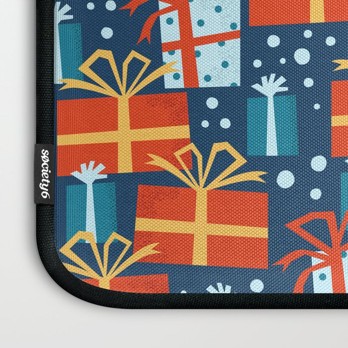 Christmas presents red and blue pattern Laptop Sleeve Gallery Image 3