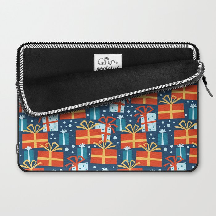 Christmas presents red and blue pattern Laptop Sleeve Gallery Image 2